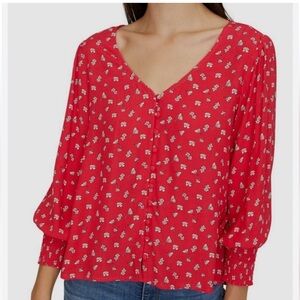 Sanctuary Floral Red Blouse